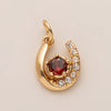 Pendant Necklace Women's Copper Mixed Gemstone Setting Electroplating Ushaped Heart Shape Flower Pattern