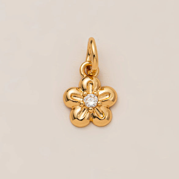 Pendant Necklace Women's Copper Mixed Gemstone Setting Electroplating Ushaped Heart Shape Flower Pattern