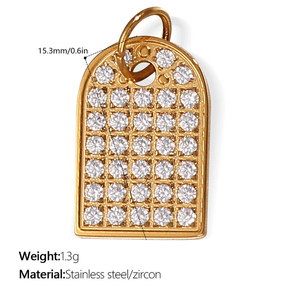 Pendant Necklace Women's 316L Stainless Steel Inlaid Rhinestone And Glass Stone Round With Eight Eyes Pattern Electroplated Light Luxury Fashion Style