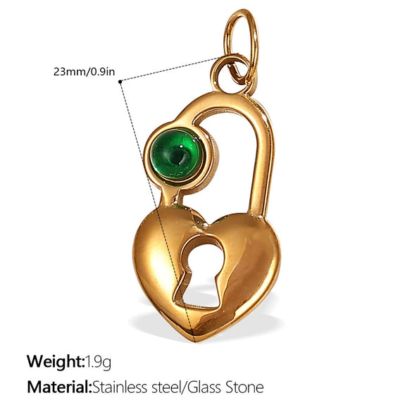 Pendant Necklace Women's 316L Stainless Steel Inlaid Rhinestone And Glass Stone Round With Eight Eyes Pattern Electroplated Light Luxury Fashion Style