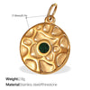 Pendant Necklace Women's 316L Stainless Steel Inlaid Rhinestone And Glass Stone Round With Eight Eyes Pattern Electroplated Light Luxury Fashion Style