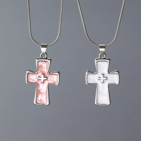Pendant Necklace Zinc Alloy Geometric Cross Snake Bone Chain Electroplating Unisex Accessories