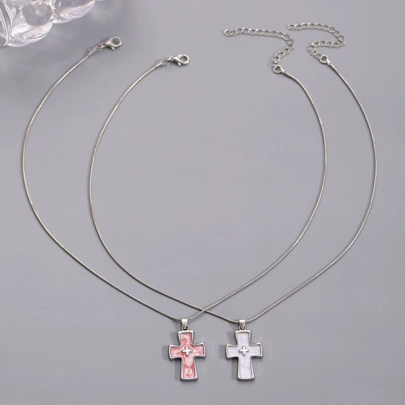 Pendant Necklace Zinc Alloy Geometric Cross Snake Bone Chain Electroplating Unisex Accessories