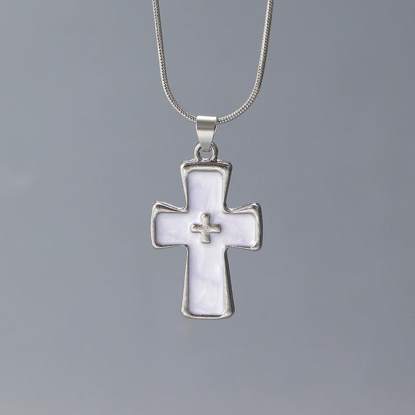 Pendant Necklace Zinc Alloy Geometric Cross Snake Bone Chain Electroplating Unisex Accessories