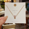 Pendant Pearl Necklace Women's Jewelry Titanium Steel Geometric Style Zirconia