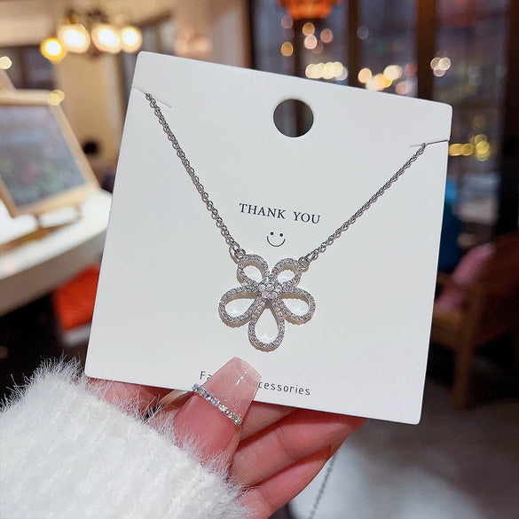 Pendant Pearl Necklace Women's Jewelry Titanium Steel Geometric Style Zirconia