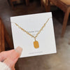 Pendant Pearl Necklace Women's Jewelry Titanium Steel Geometric Style Zirconia
