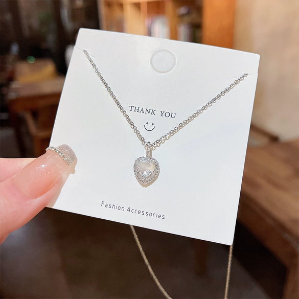Pendant Pearl Necklace Women's Jewelry Titanium Steel Geometric Style Zirconia