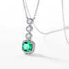 Pendant S925 Silver Cultivating Emerald Geometric Retro Set With Diamonds