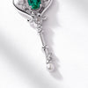Pendant Silver Geometric Style Set With Diamonds