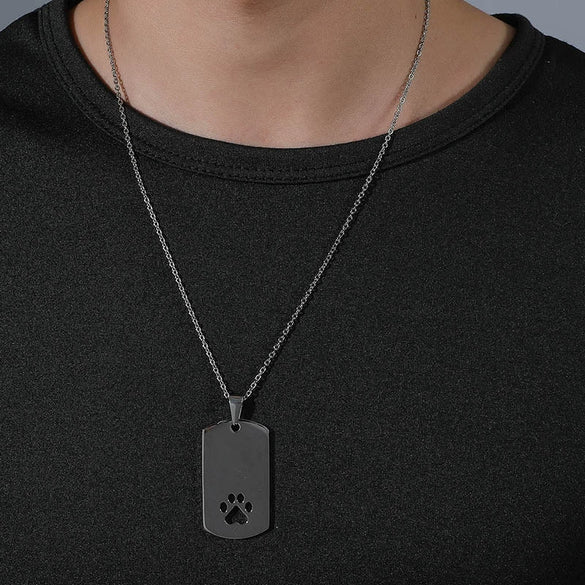 Pendant Stainless Steel Animals Zodiac Hollow Cat Claw Ochain Electroplating Men's