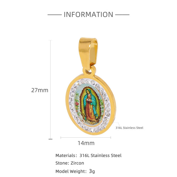 Pendant Stainless Steel Cross Heart Cut Out Crown Roman Numerals Electroplating Miniature