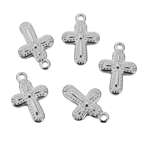 Pendant Stainless Steel Oil Pressure Cross Necklace Accessories