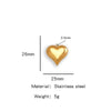 Pendant Stainless Steel Polished Heart Shape Electroplated