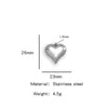 Pendant Stainless Steel Polished Heart Shape Electroplated