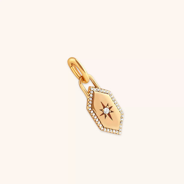 Pendant Stainless Steel Square Moon Intracranial Vacuum Plated