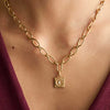 Pendant Stainless Steel Square Moon Intracranial Vacuum Plated