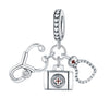 Pendant 925 Sterling Silver Headphone Stethoscope Dripping Oil Original Design