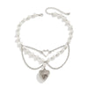 Pendant Tassel Necklace Imitation Pearl Alloy Heart Drop Star Geometric Electroplated For Women
