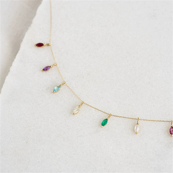 Pendant Titanium Steel Dropshaped Geometric Diamond Zircon Inlaid Electroplated