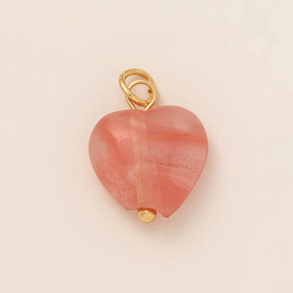 Pendant Titanium Steel Heart Shape Mixed Gemstone Inlay Furnace Vacuum Plating For Women