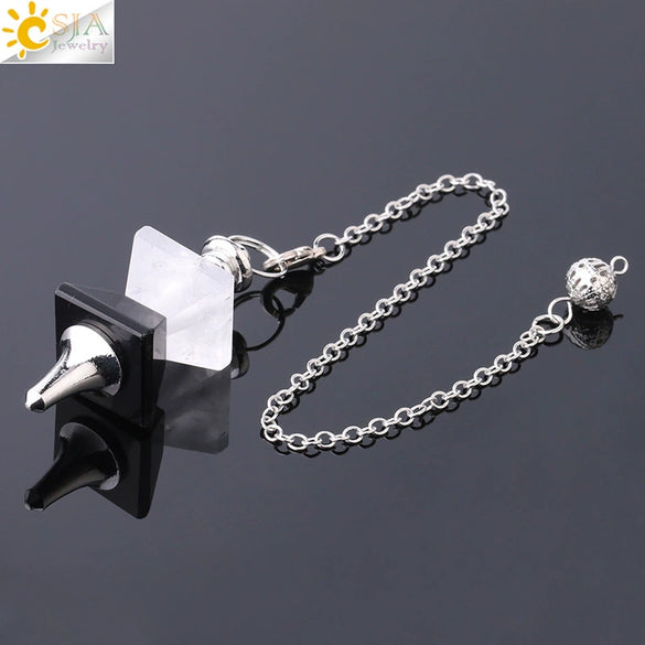Pendulum Jewelry Natural Stone And Copper Accessories Inverted Pyramid Cone Electroplated