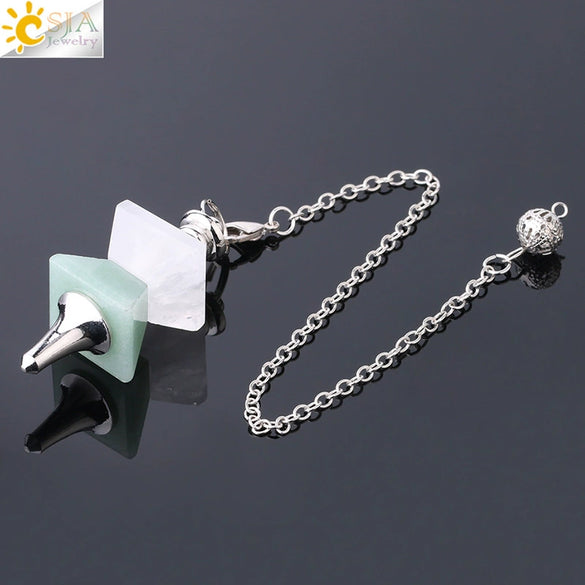 Pendulum Jewelry Natural Stone And Copper Accessories Inverted Pyramid Cone Electroplated