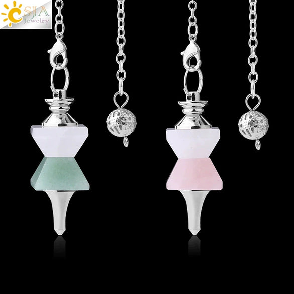 Pendulum Jewelry Natural Stone And Copper Accessories Inverted Pyramid Cone Electroplated