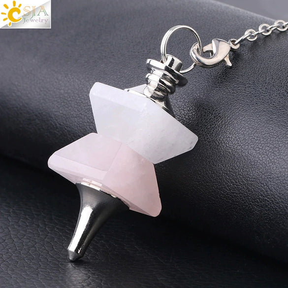 Pendulum Jewelry Natural Stone And Copper Accessories Inverted Pyramid Cone Electroplated
