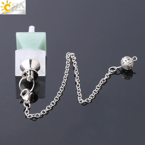 Pendulum Jewelry Natural Stone And Copper Accessories Inverted Pyramid Cone Electroplated