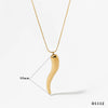 Pepper Shaped Pendant Necklace And Earrings Suit In Stainless Steel With Electroplating For Women Creative And Personalized Design