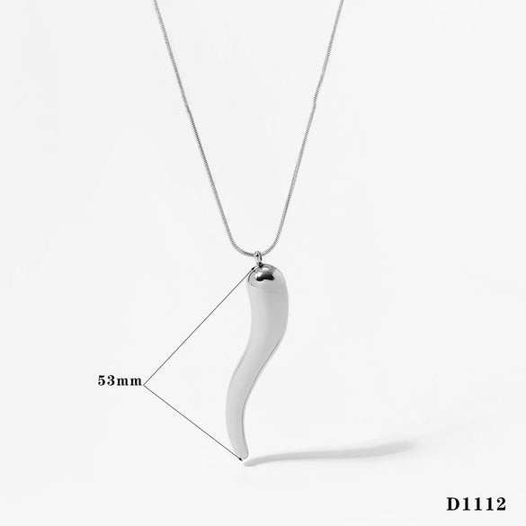 Pepper Shaped Pendant Necklace And Earrings Suit In Stainless Steel With Electroplating For Women Creative And Personalized Design