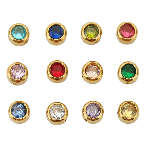 Perforated Beads Stainless Steel Electroplated Cat Eye Beads With Love Pattern