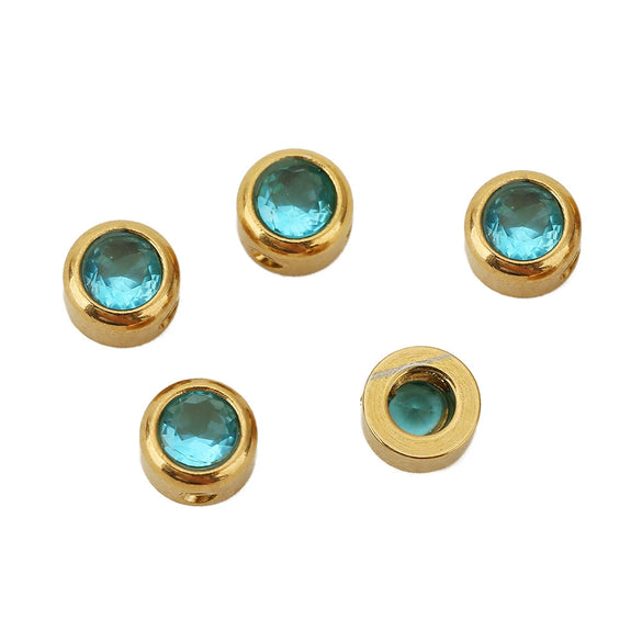 Perforated Beads Stainless Steel Electroplated Cat Eye Beads With Love Pattern