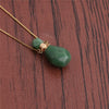 Perfume Bottle Pendant Necklace Semiprecious Stone Green Aventurine Crystal Flameshaped Alloy Liuli Geometric Polishing Unisex