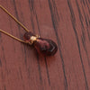 Perfume Bottle Pendant Necklace Semiprecious Stone Green Aventurine Crystal Flameshaped Alloy Liuli Geometric Polishing Unisex
