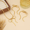 Personality Bow Stainless Steel Jewelry With Electroplating Treatment And Snake Chain For Women