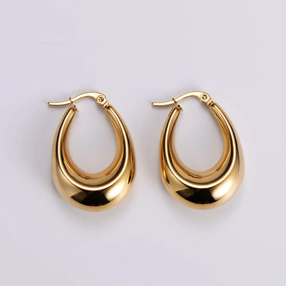 1 Pair French Style Water Droplets Plating Stainless Steel Earrings