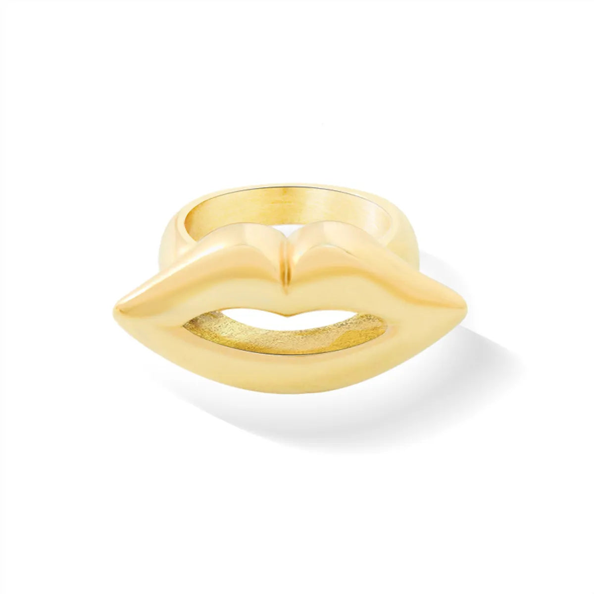 Personality Exaggerated Lips Design Titanium Steel Plated Ring