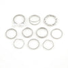 Personality Trend Simple Wave Twist Open Pearl Joint Ten-Piece Ring