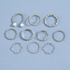 Personality Trend Simple Wave Twist Open Pearl Joint Ten-Piece Ring