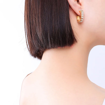 Geometric Plating 304 Stainless Steel 18K Gold Plated Earrings