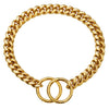 Pet Dog And Cat Chain Titanium Steel Cuban Chain With Encrypted Chain And Polished Vacuum Plating