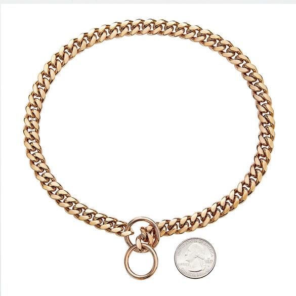 Pet Dog And Cat Chain Titanium Steel Cuban Chain With Encrypted Chain And Polished Vacuum Plating