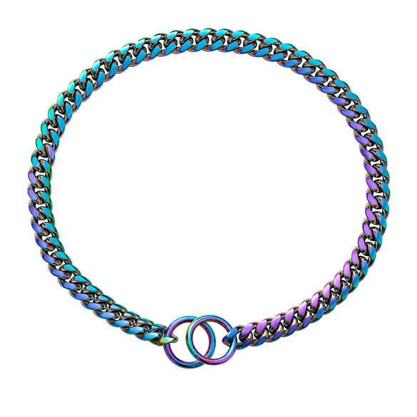 Pet Dog And Cat Chain Titanium Steel Cuban Chain With Encrypted Chain And Polished Vacuum Plating