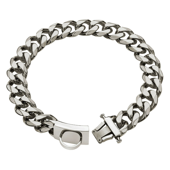 Pet Dog Chain Titanium Steel Geometric Sixsided Grinding Polishing Vacuum Plating