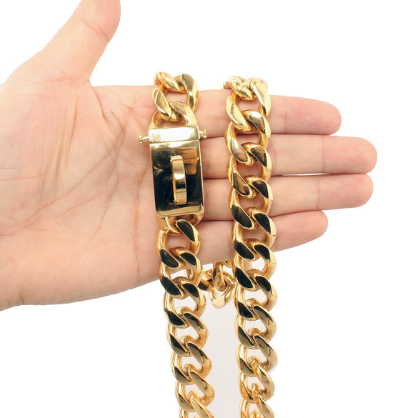 Pet Dog Chain Titanium Steel Geometric Sixsided Grinding Polishing Vacuum Plating
