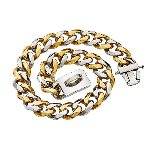 Pet Dog Chain Titanium Steel Geometric Sixsided Grinding Polishing Vacuum Plating