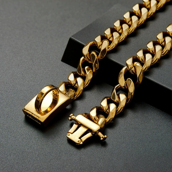 Pet Dog Chain Titanium Steel Sixsided Grinding Encrypted Round Grinding Polished Vacuum Plating