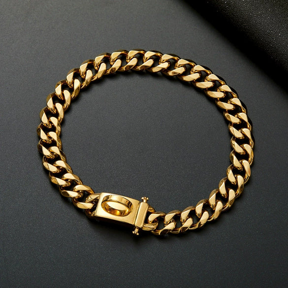 Pet Dog Chain Titanium Steel Sixsided Grinding Encrypted Round Grinding Polished Vacuum Plating